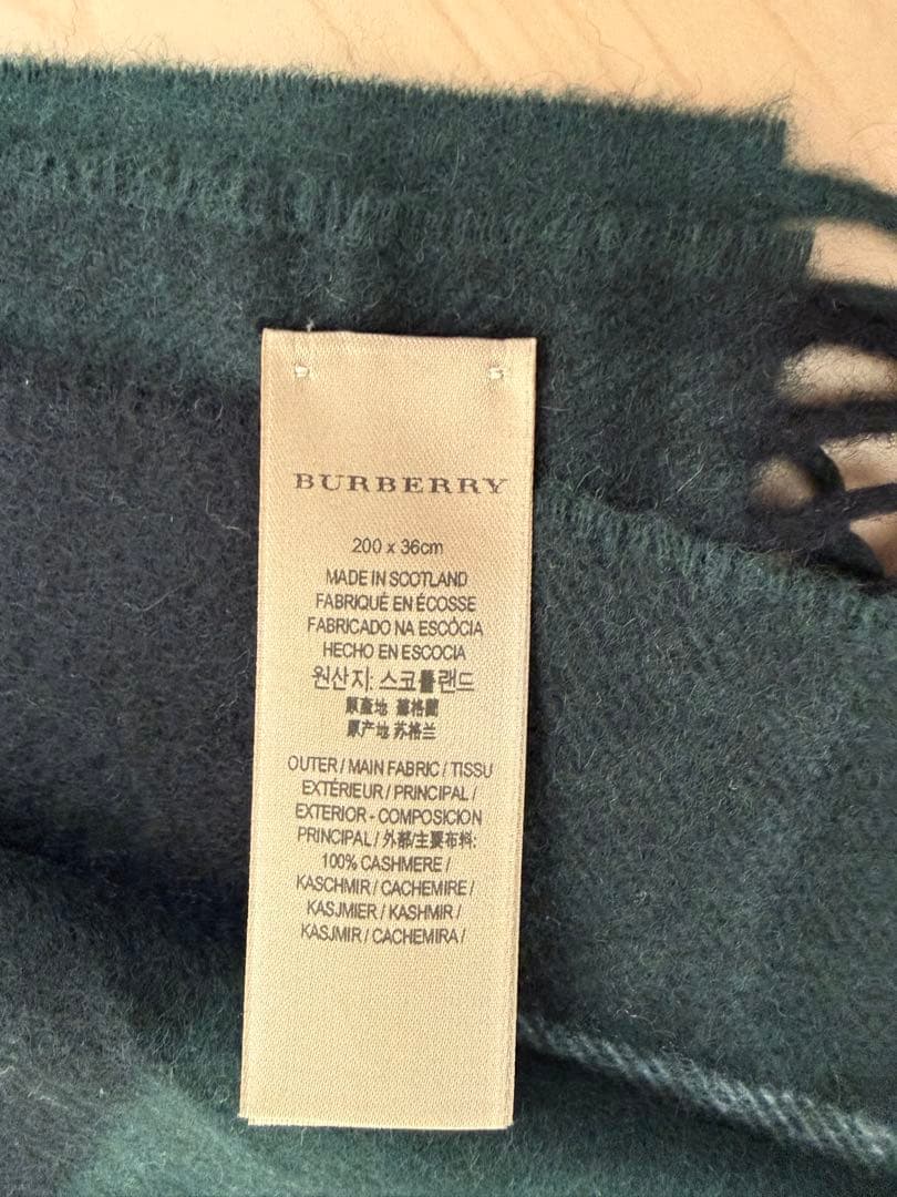 Burberry カシミヤ100%マフラー バーバリー スコットランド製