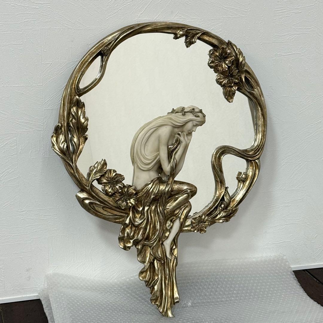 H21K102f アンティーク調 ロココ調 アールヌーボー ウォールミラー