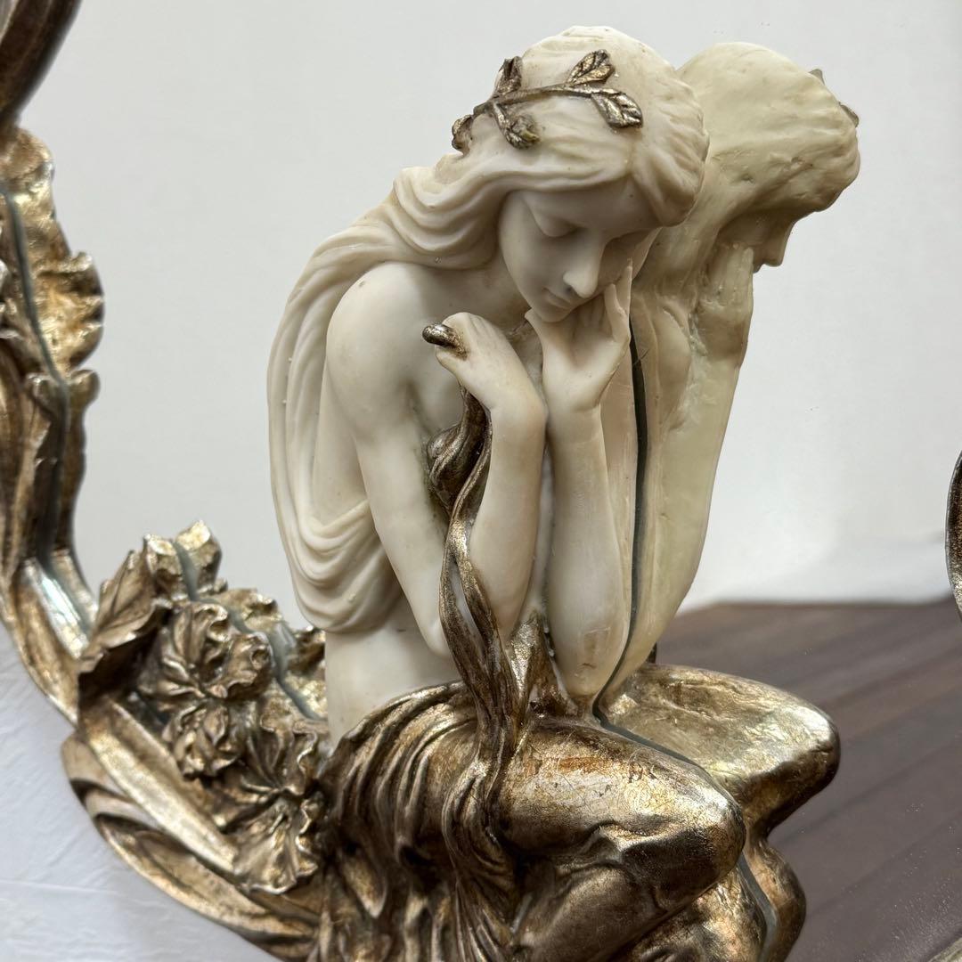 H21K102f アンティーク調 ロココ調 アールヌーボー ウォールミラー