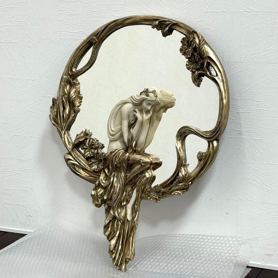 H21K102f アンティーク調 ロココ調 アールヌーボー ウォールミラー