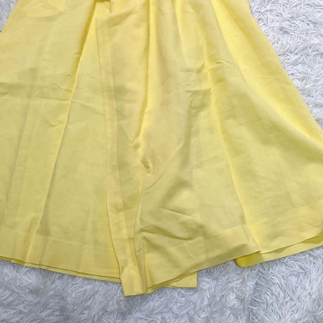 美品　マイラン　コンビネゾン　オールインワン　リネン　黄色