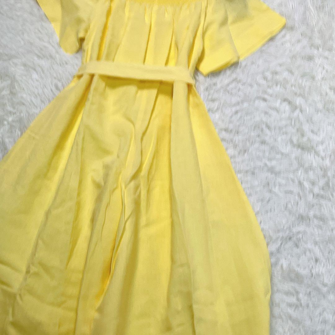 美品　マイラン　コンビネゾン　オールインワン　リネン　黄色