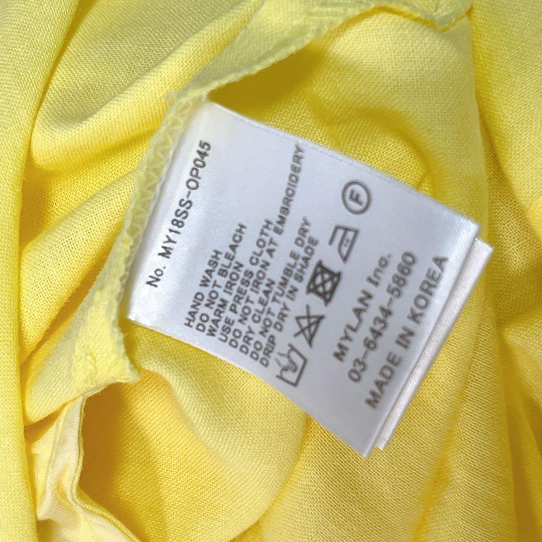 美品　マイラン　コンビネゾン　オールインワン　リネン　黄色