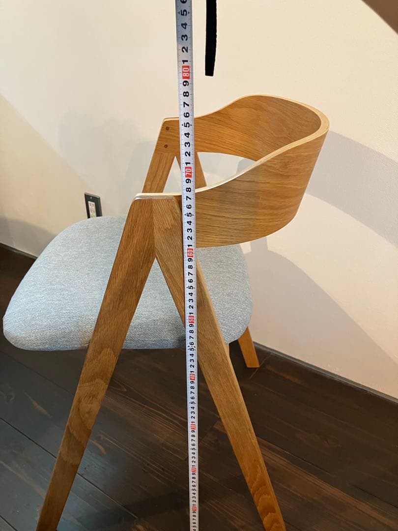 unico ウニコ　ダイニングチェア 木製 グレー布張り②