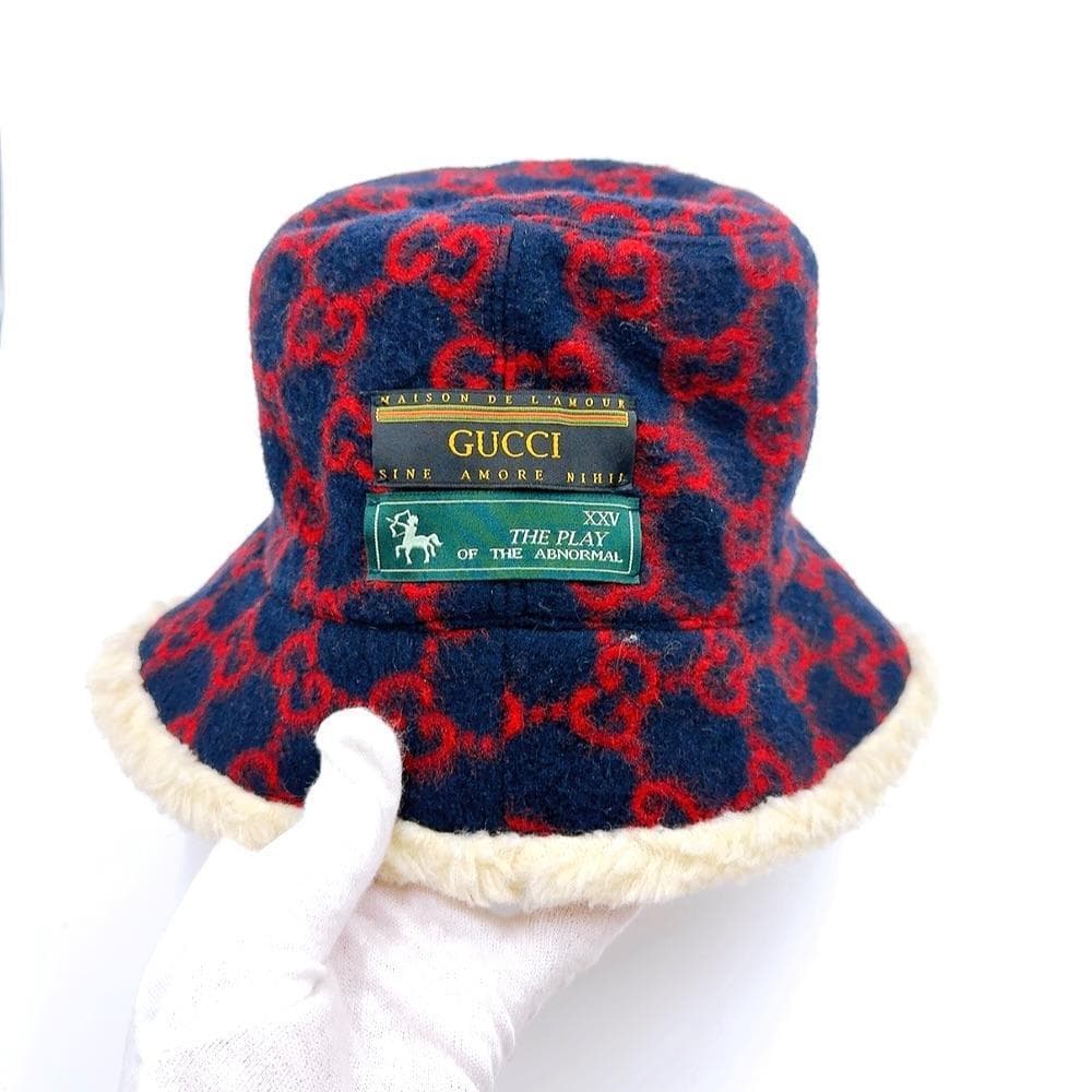 ◇グッチ◇ウール×ナイロン/GG/M/ハット/帽子/ブランド