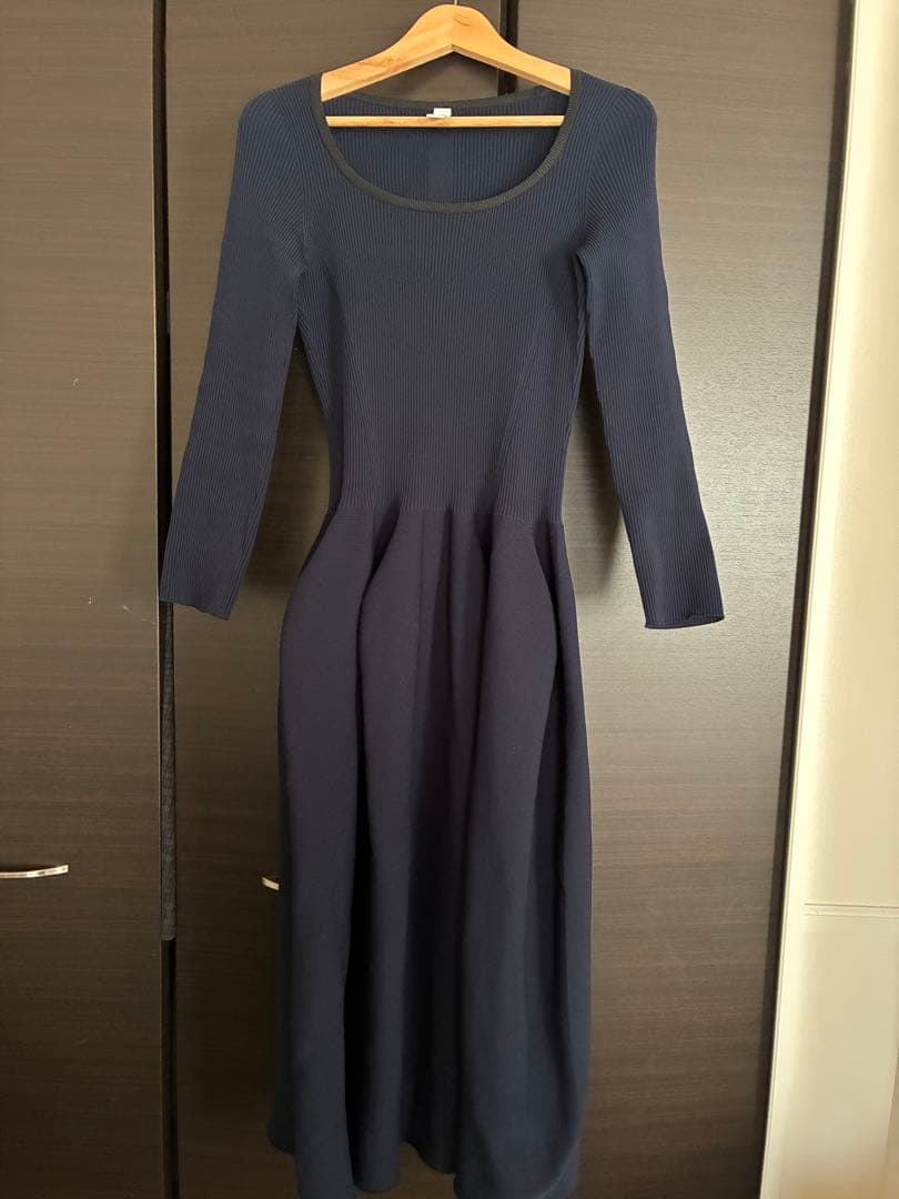 【オンラインストア完売品】CFCL ロングワンピース　ネイビー　サイズ1