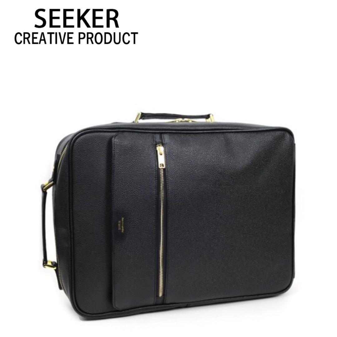 【美品】SEEKER 3wayリュック ビジネスバッグ バックパック 黒