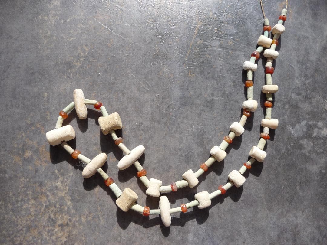 【年末セール】古代　ファイアンスビーズ　オリジナル　ネックレス連