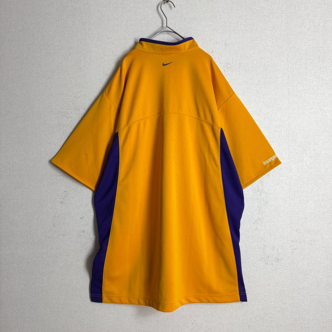 【海外限定☆2XLサイズ☆レイカーズ】ナイキ NBA刺繍ウォームアップTシャツ