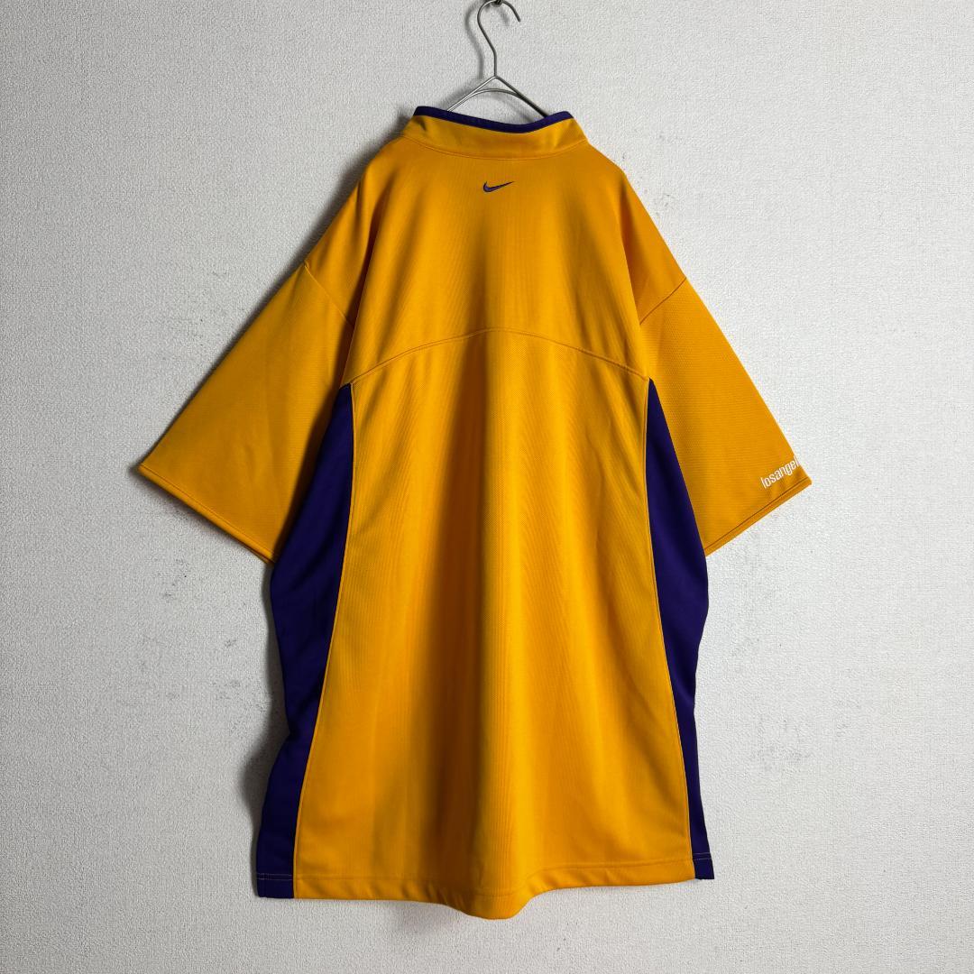 【海外限定☆2XLサイズ☆レイカーズ】ナイキ NBA刺繍ウォームアップTシャツ