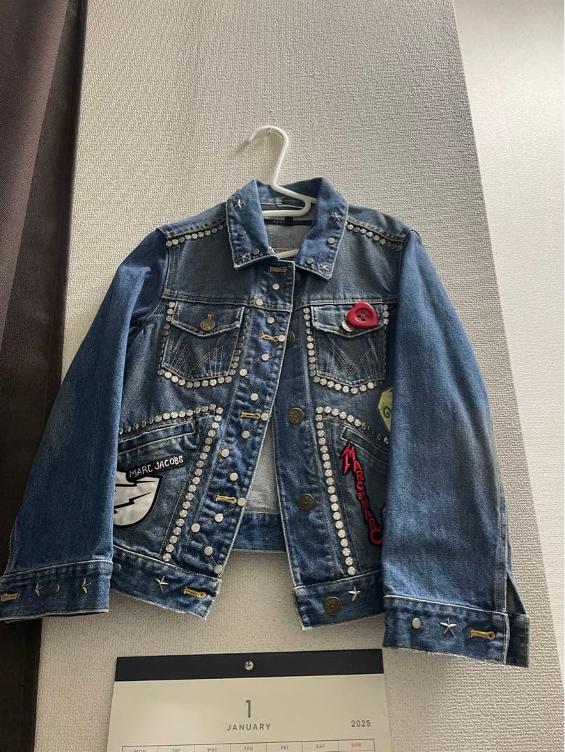 り*り様 一回着美品マークジェイコブス S デニムジャケット　ジージャン　ワッペ