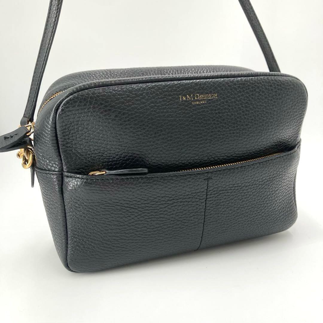 美品✨J&M DAVIDSON カメラバッグ レザー ショルダー シボ革 黒