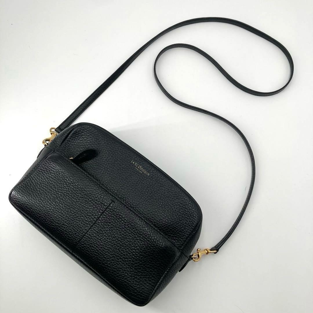 美品✨J&M DAVIDSON カメラバッグ レザー ショルダー シボ革 黒