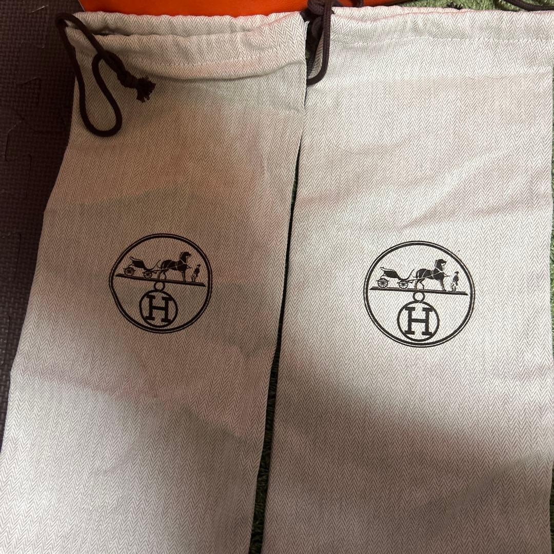 HERMES ネイビー レザーサンダル