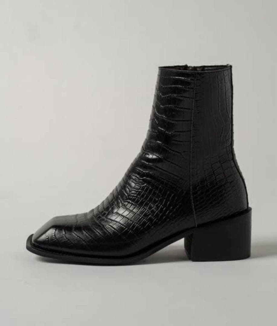 【26cm】soerteスクエアトゥレザーブーツ