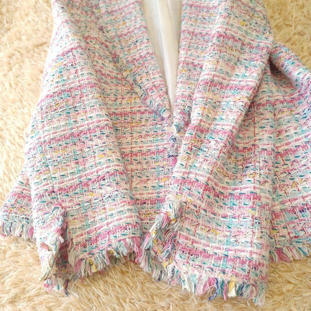 アナイ　カラーリボンツイード テーラードジャケット　38