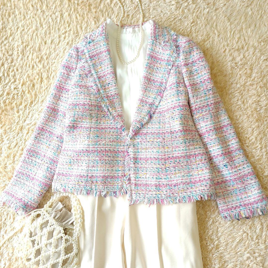アナイ　カラーリボンツイード テーラードジャケット　38