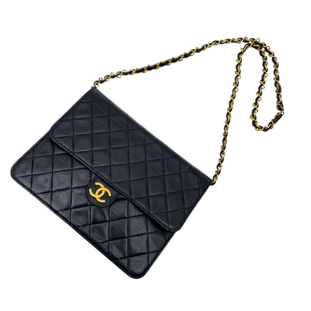 シャネル マトラッセ チェーン ショルダー バッグ ココマーク ラムスキン