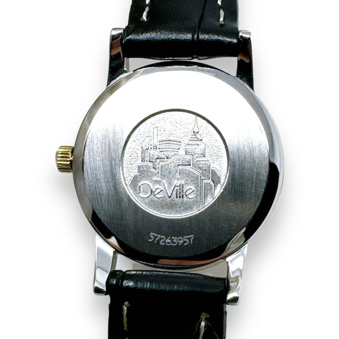 オメガ デビル プレステージ コンビ 革ベルト クオーツ レディース 時計 稼働