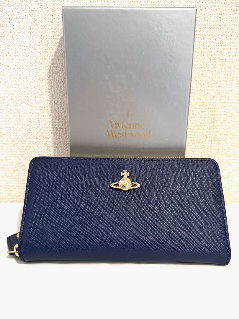 【新品未使用】Vivienne Westwood 長財布 ネイビー 大人気