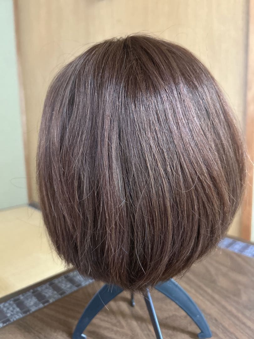 フルウィッグ　ブラウン　ショート人毛100%