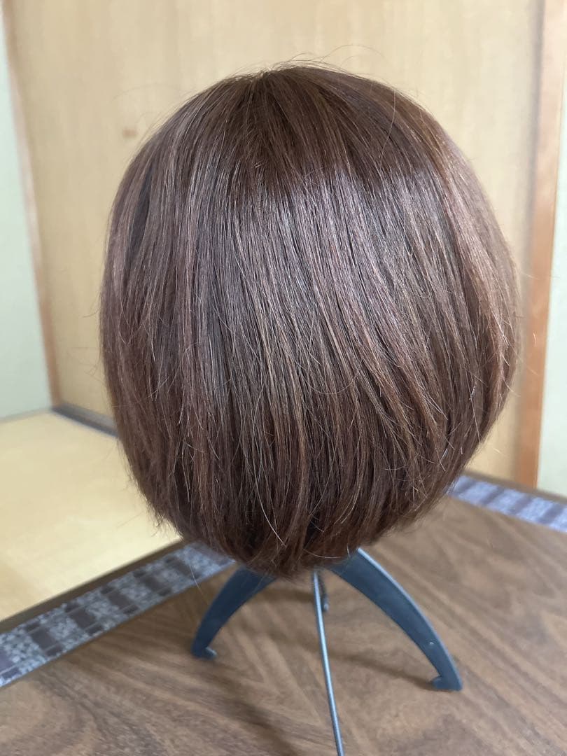 フルウィッグ　ブラウン　ショート人毛100%