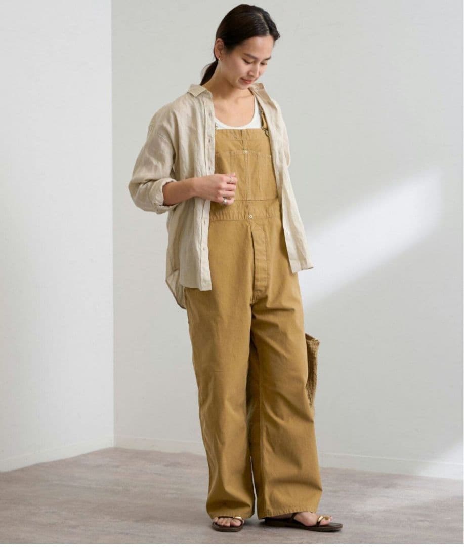 【未使用タグ無し】ヘビーダックオーバーオール 38 キャメル