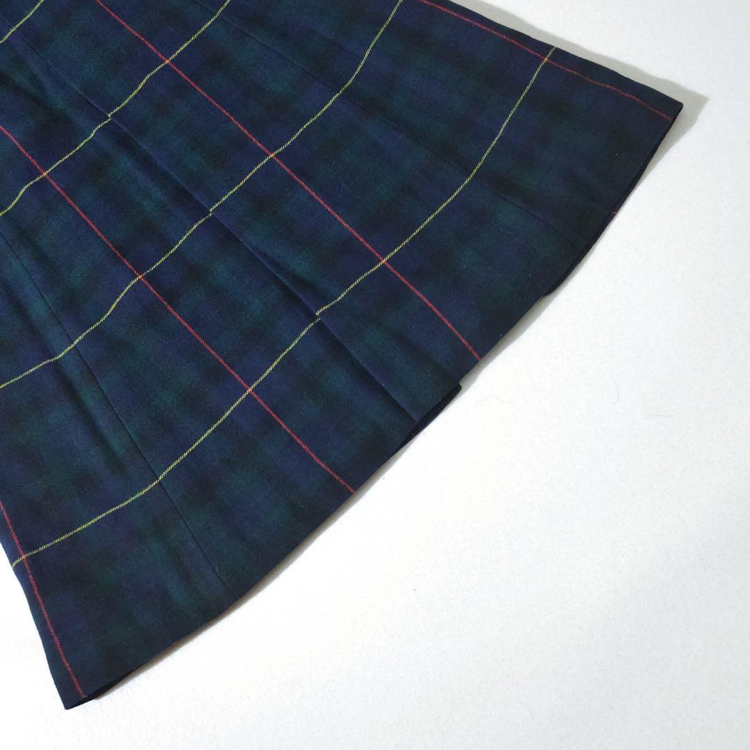 ラルフローレン　チェスターコート　金ボタン　チェック柄　深緑　裏地キルティング