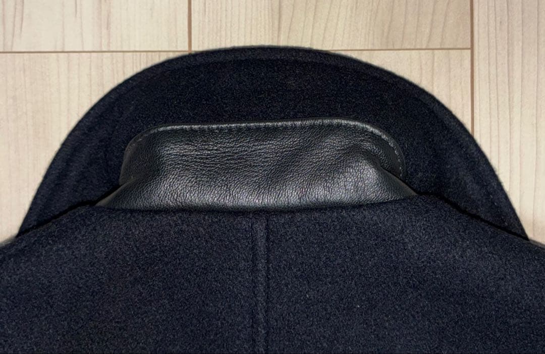 34 良品 Schott 769N ライダースPコート 黒 銀 ライダースコート