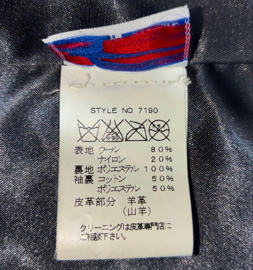 34 良品 Schott 769N ライダースPコート 黒 銀 ライダースコート