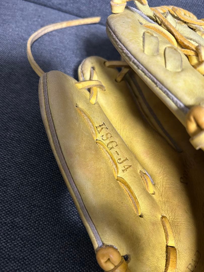 久保田スラッガー 少年用 左 軟式グローブ イエロー KSG-J4 中古 左投げ