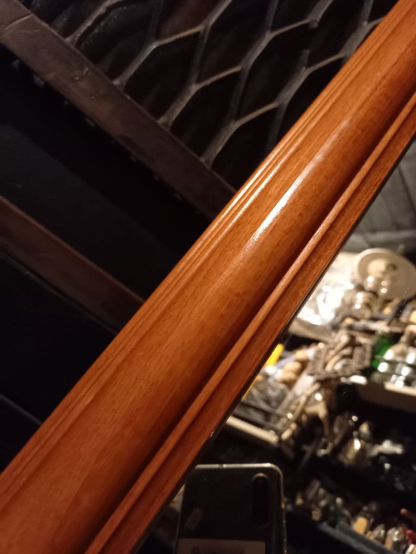 売約済　1970's　欧州　ヴィンテージ　チェリー　ウッド　木製　無垢材　全身鏡