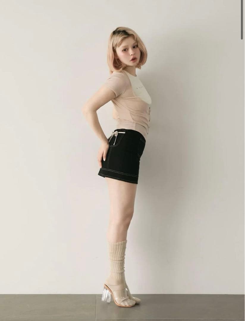 新品　未使用　andmary アンドマリー　ミニスカート　BLACK M