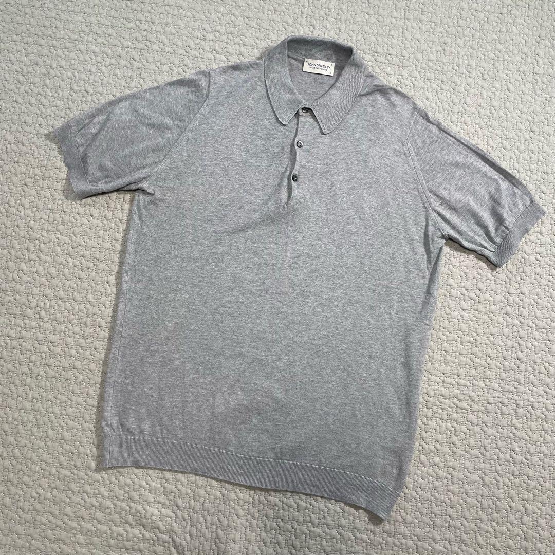 ジョンスメドレー　半袖ポロシャツ　グレー　L