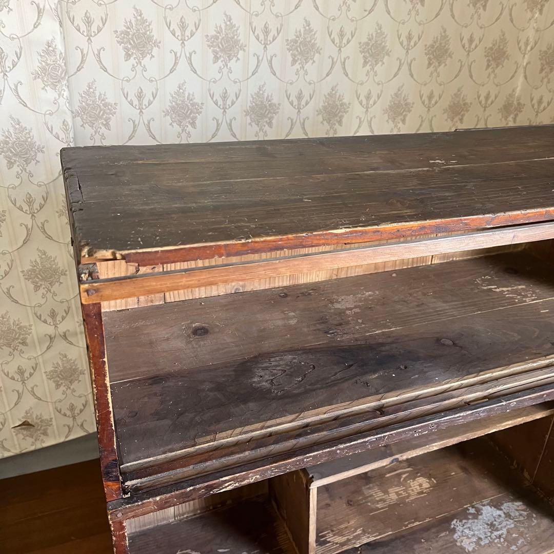 【ジャンク】昭和レトロ 木製 水屋箪笥 小箪笥 引き戸 引き出し 古民家 古家具