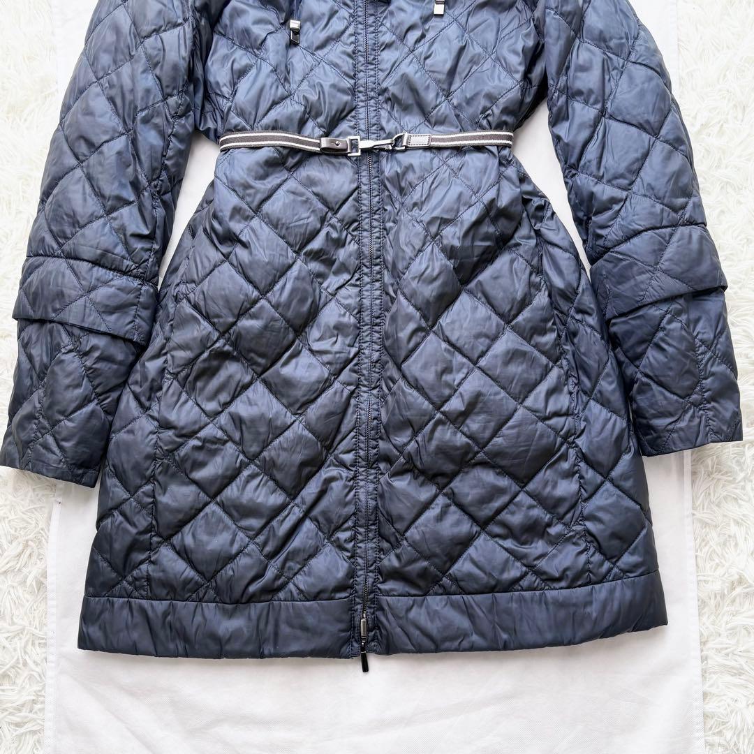 マックスマーラ ライトダウン コート ロング リバーシブル ベルト フード 42