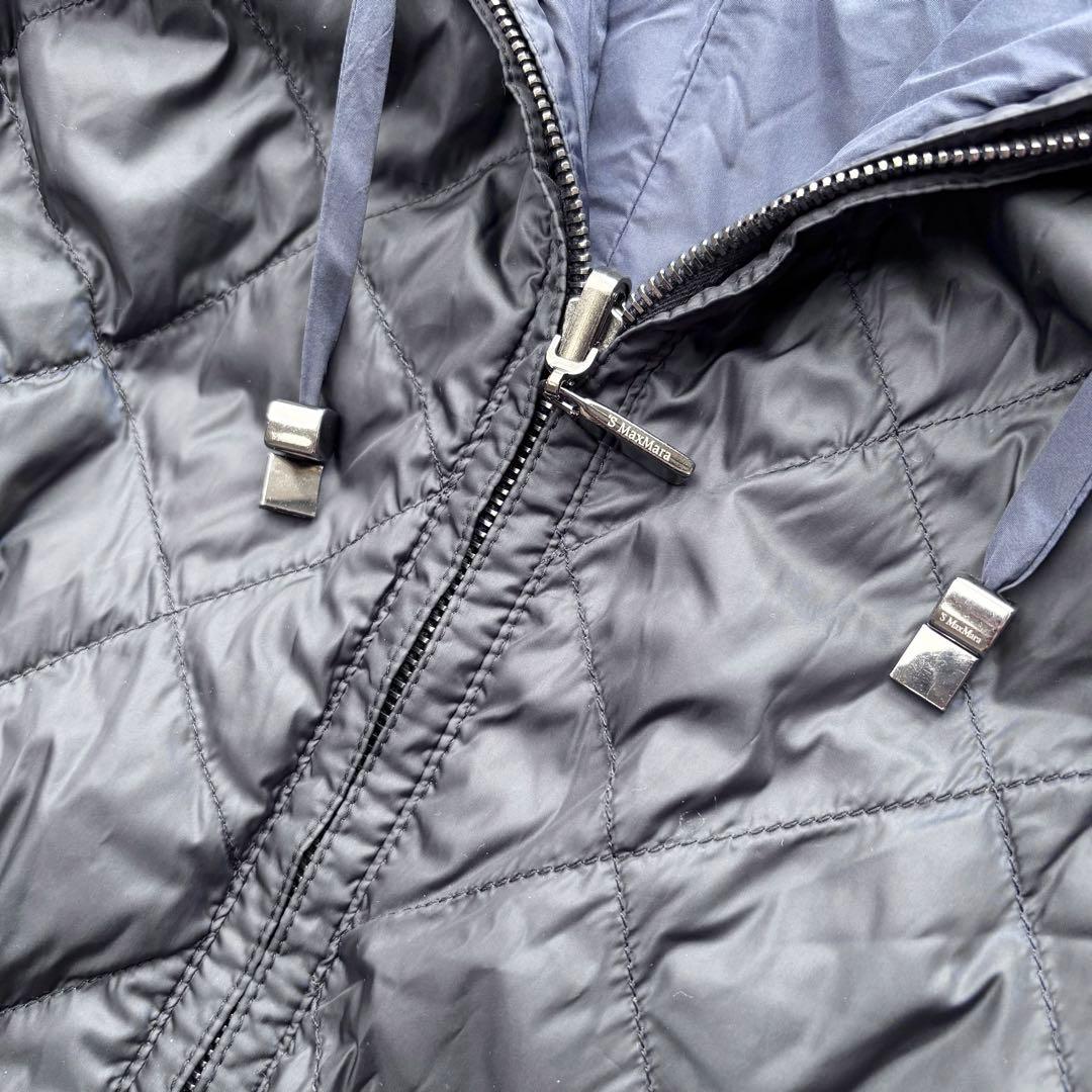 マックスマーラ ライトダウン コート ロング リバーシブル ベルト フード 42