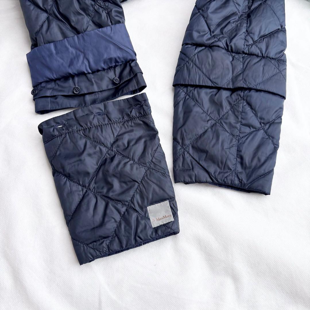 マックスマーラ ライトダウン コート ロング リバーシブル ベルト フード 42