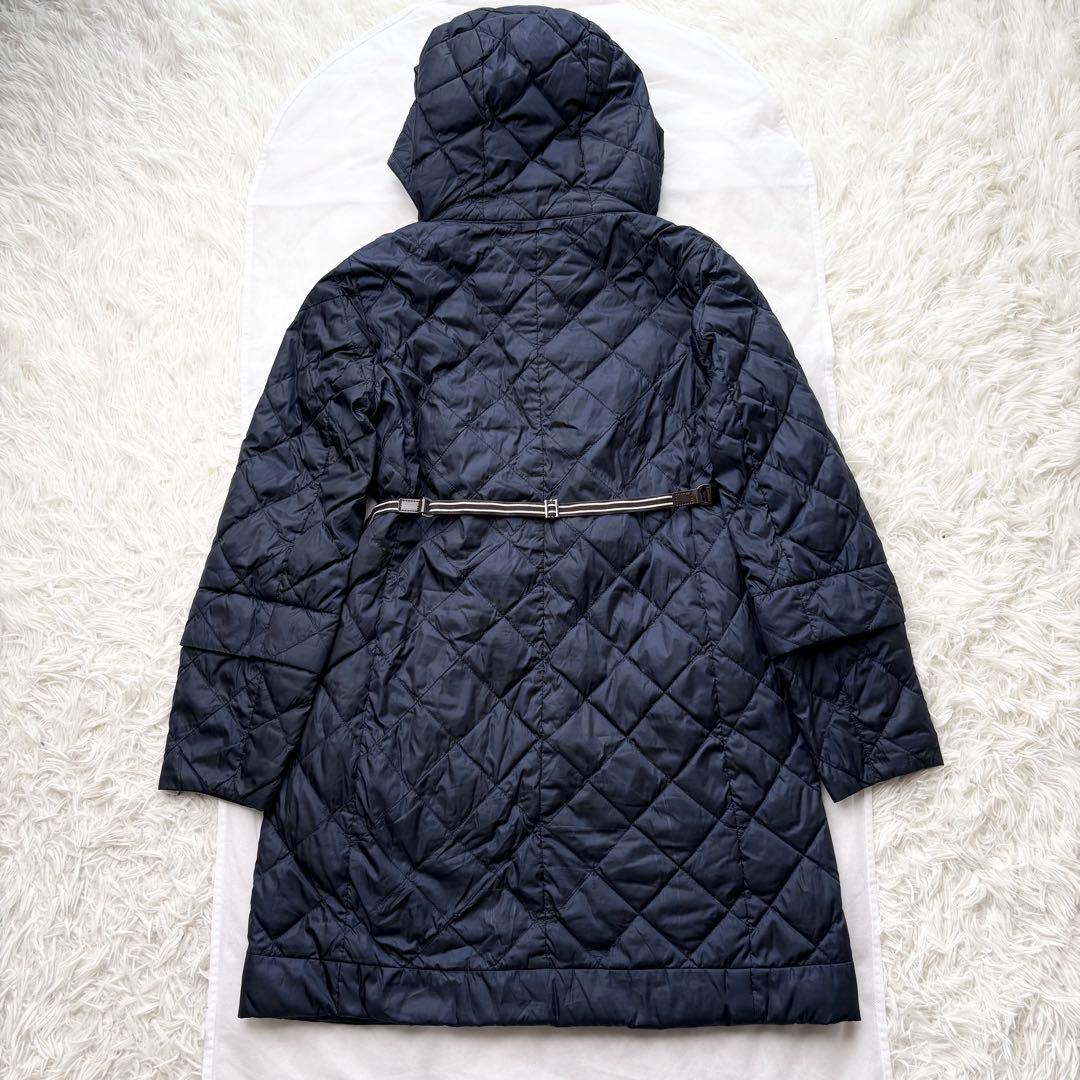マックスマーラ ライトダウン コート ロング リバーシブル ベルト フード 42