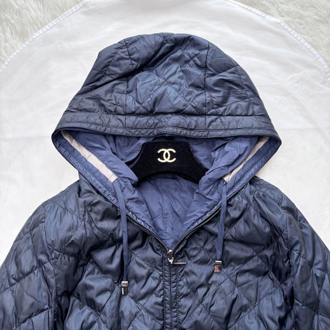 マックスマーラ ライトダウン コート ロング リバーシブル ベルト フード 42