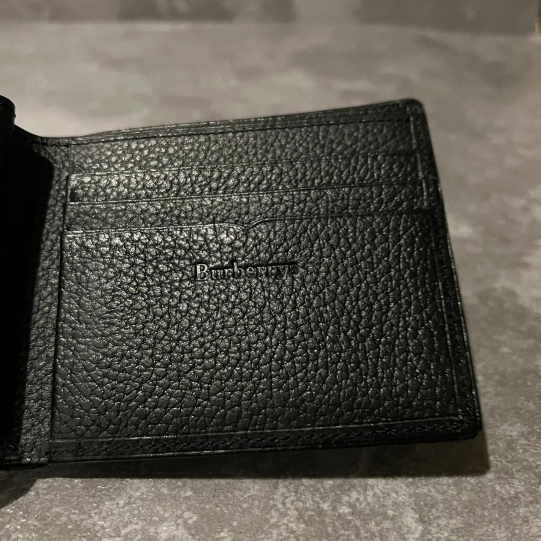 ⭐️Burberrys⭐️バーバリーズ 二つ折り財布 ノバチェック シボ革 黒