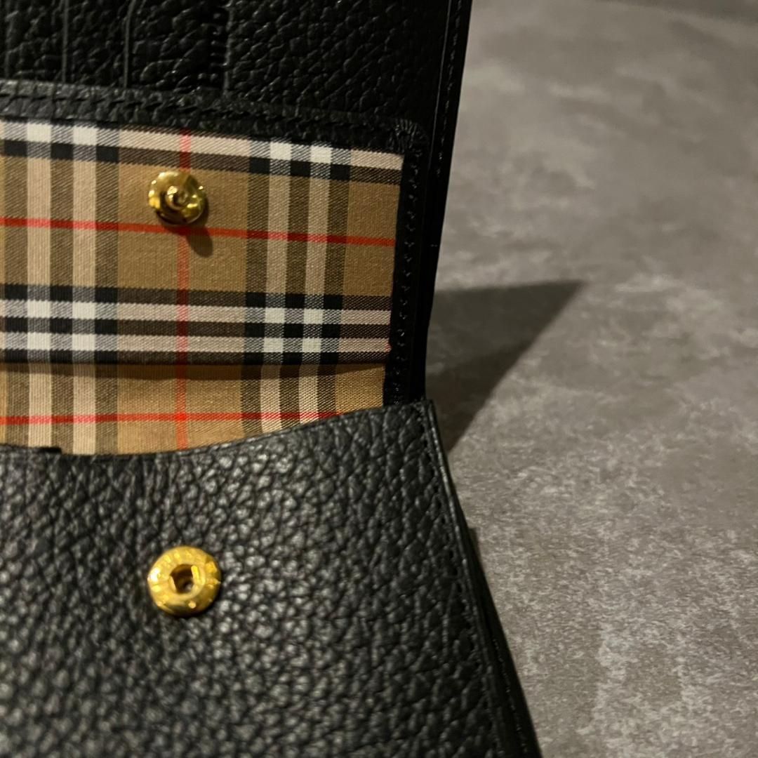 ⭐️Burberrys⭐️バーバリーズ 二つ折り財布 ノバチェック シボ革 黒
