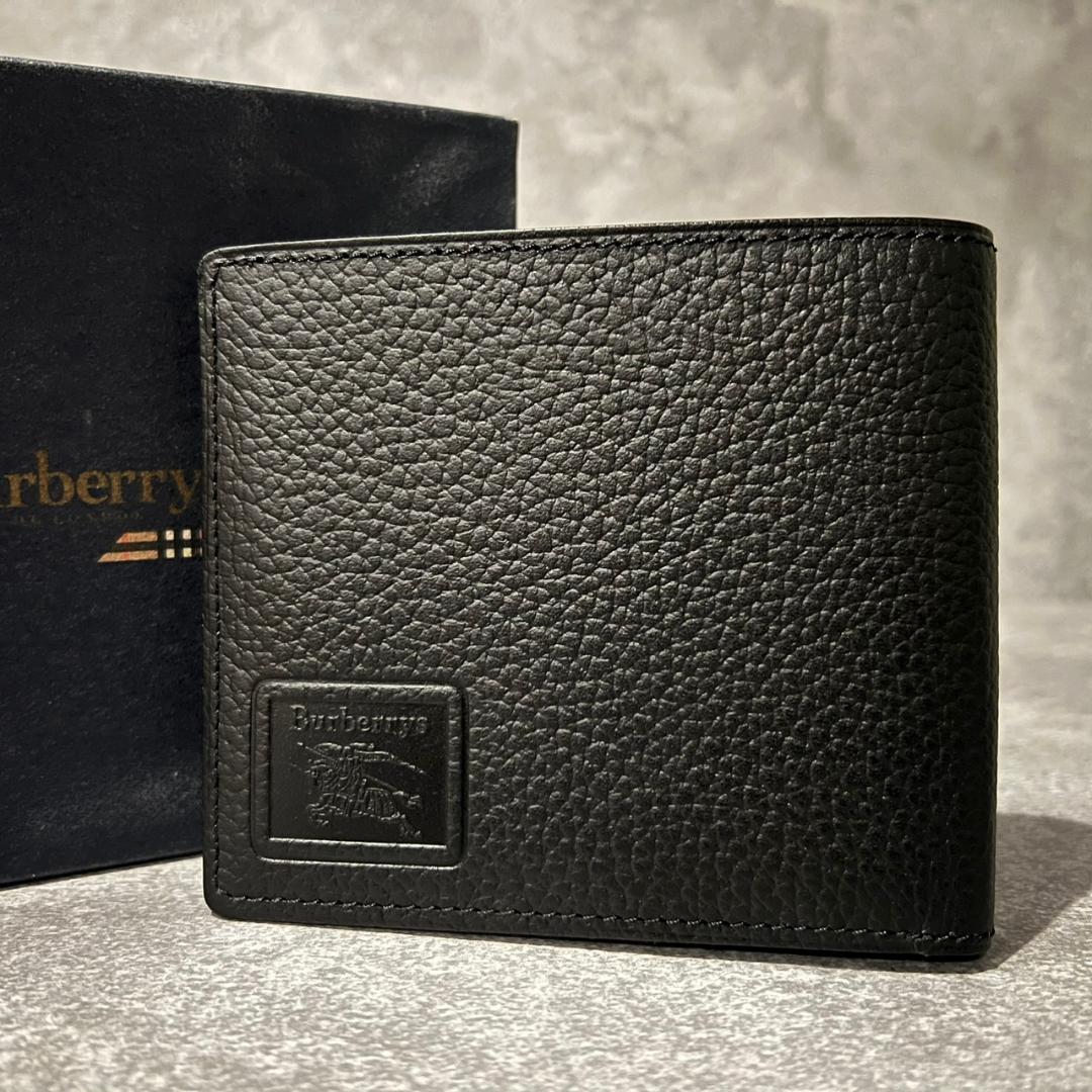 ⭐️Burberrys⭐️バーバリーズ 二つ折り財布 ノバチェック シボ革 黒