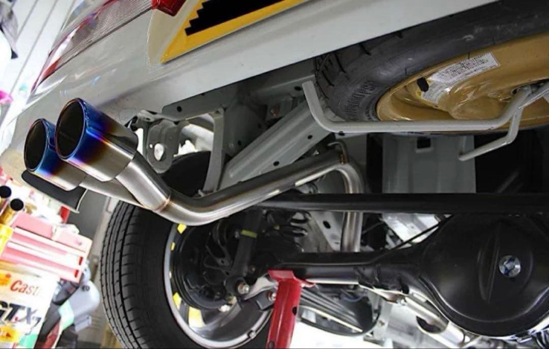 専用Bluefin スズキ エブリィ ワゴン DA17W 2本出しブルーマフラー