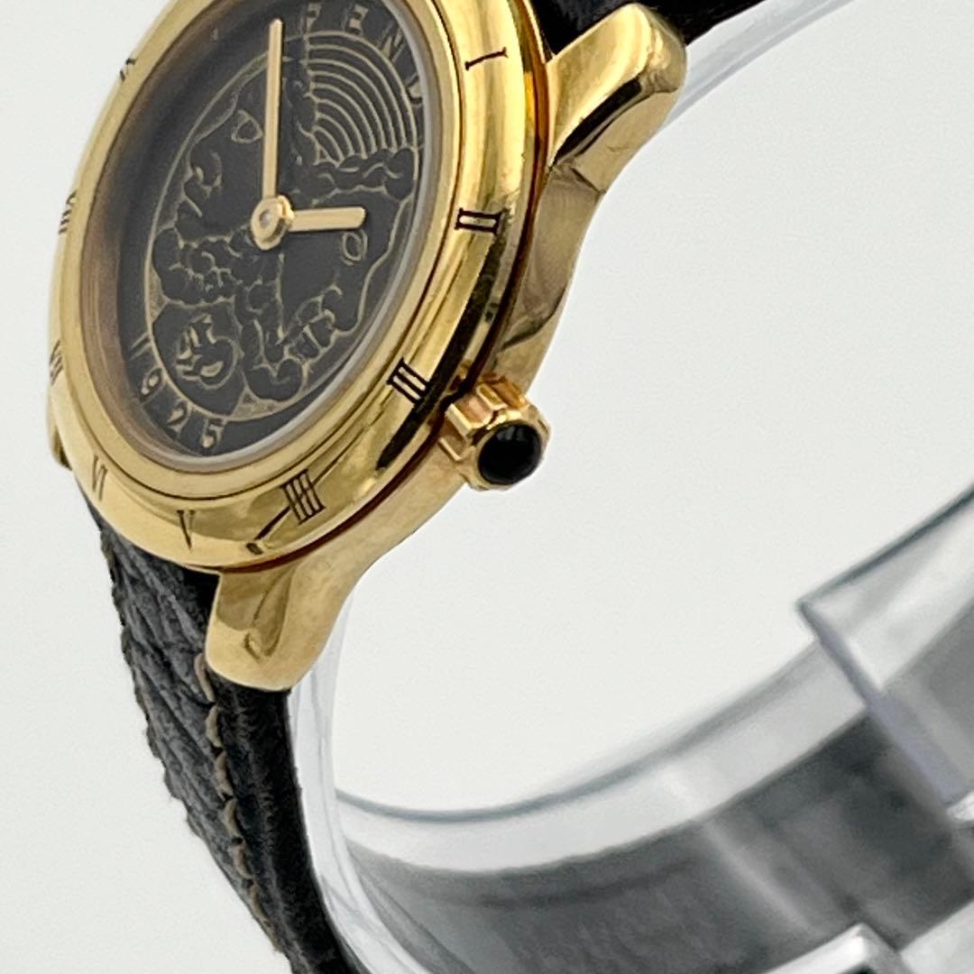 稼動 FENDI 800L ローマン ゴールドベゼル レザーベルト 腕時計