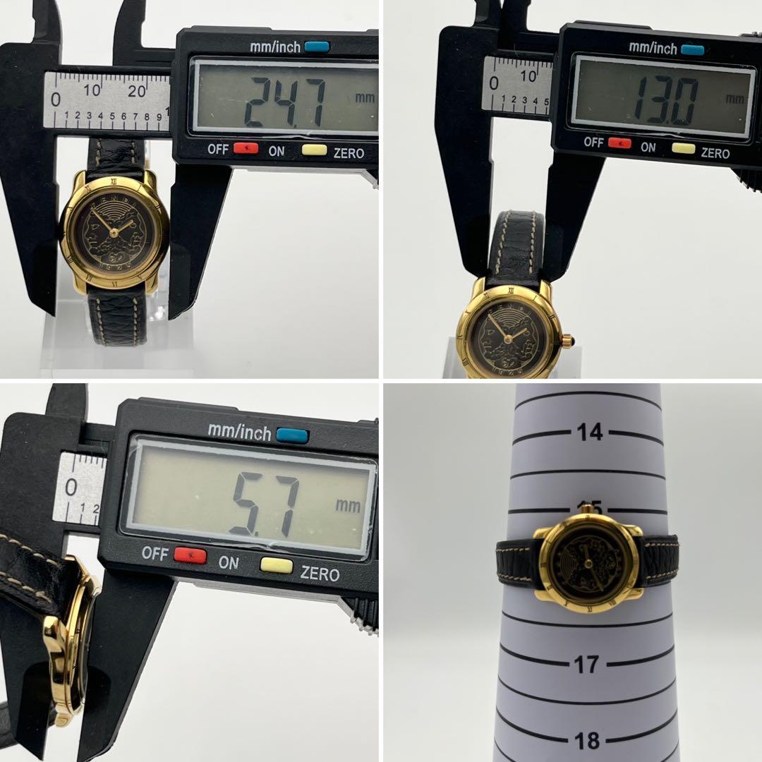 稼動 FENDI 800L ローマン ゴールドベゼル レザーベルト 腕時計