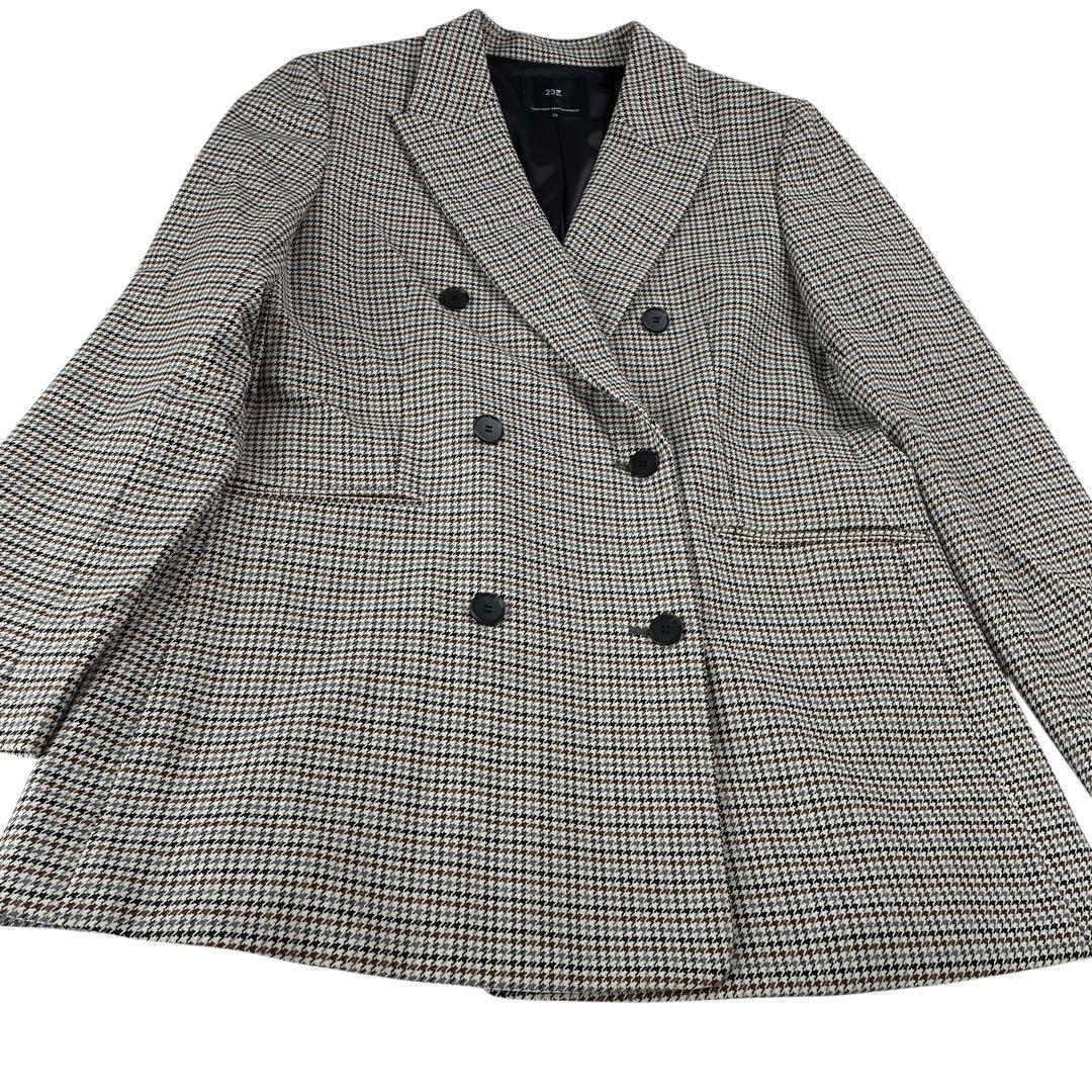 美品 23区 ガンクラブチェックストレッチ ジャケットサイズ38