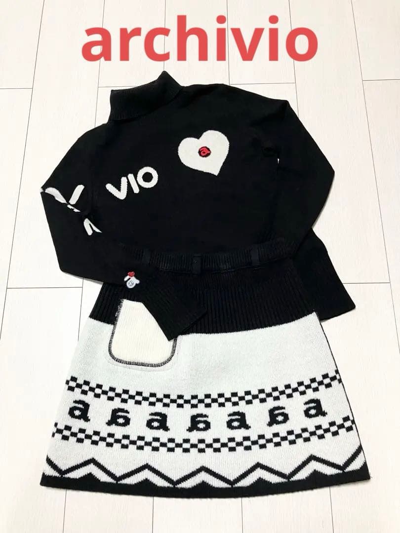 アルチビオarchivio カシミヤセーター・リバーシブルスカート サイズ36