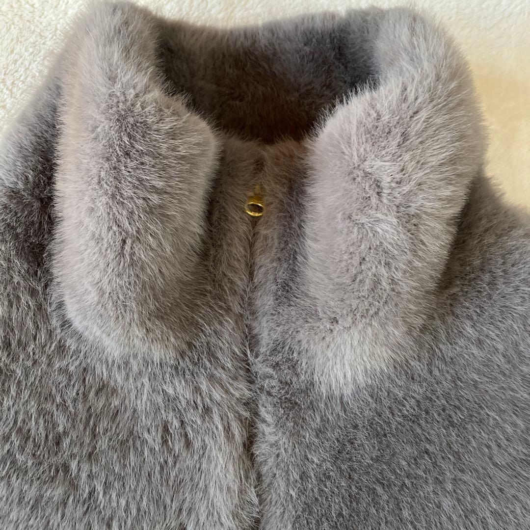 SUGARROSEミンクライクレッキス風ファー袖カットデザインジャケット