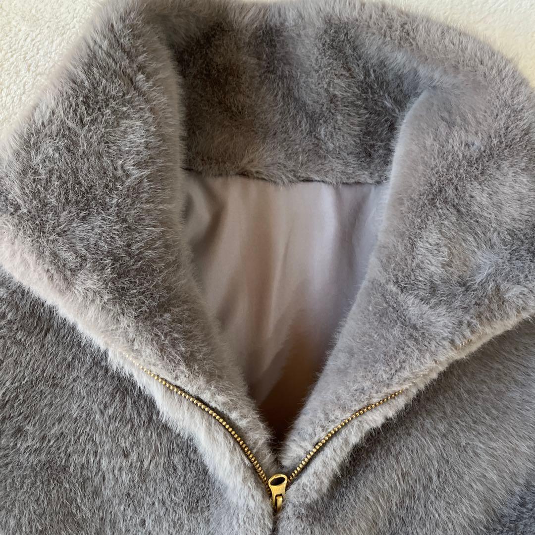 SUGARROSEミンクライクレッキス風ファー袖カットデザインジャケット